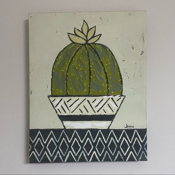 KIRKLANDS • Terri Henson Succulent Plant Painted Canvas - Picture 2 of 7